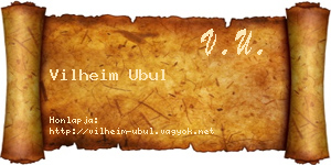 Vilheim Ubul névjegykártya